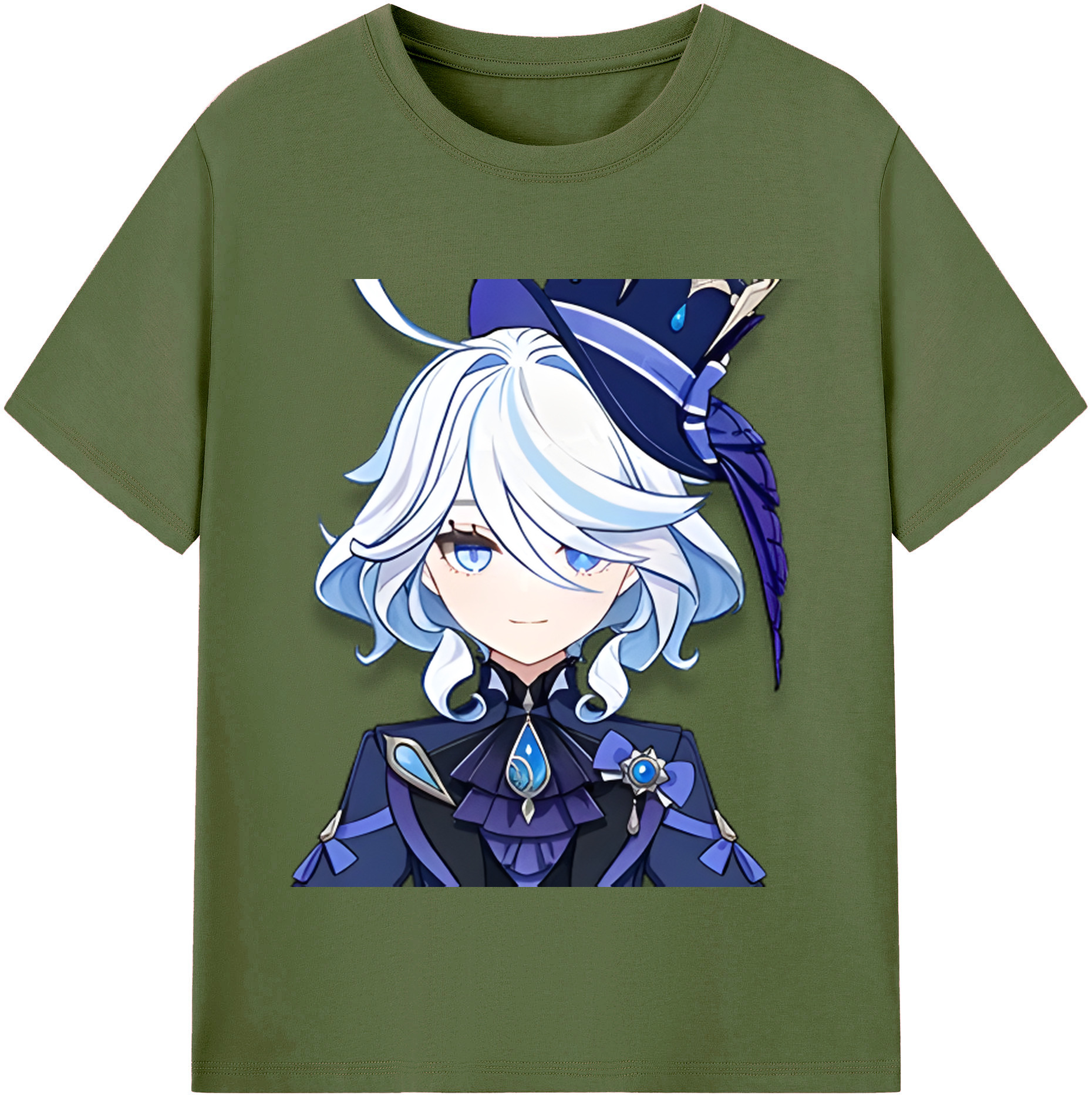 げんし神 フリーナ genshin Furina 綿100％半袖Tシャツ（フロントプリント）